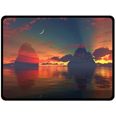 Digital Art Artwork Fantasy Landscape Sky Nature Double Sided Fleece Blanket (Large) 