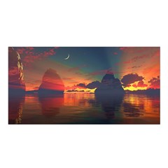 Digital Art Artwork Fantasy Landscape Sky Nature Satin Shawl 45  x 80 