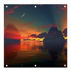 Digital Art Artwork Fantasy Landscape Sky Nature Banner and Sign 4  x 4 