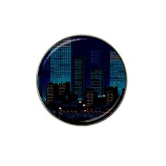 City Building Pixel Art Vaporwave Hat Clip Ball Marker by danenraven