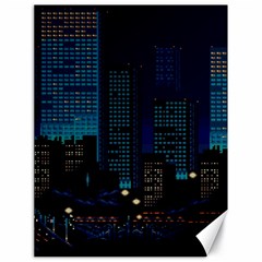 City Building Pixel Art Vaporwave Canvas 18  X 24  by danenraven