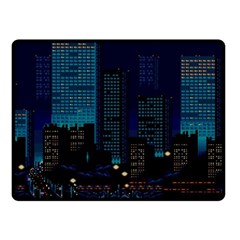 City Building Pixel Art Vaporwave Fleece Blanket (small) by danenraven