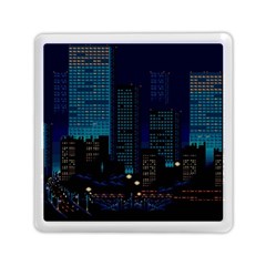 City Building Pixel Art Vaporwave Memory Card Reader (square) by danenraven