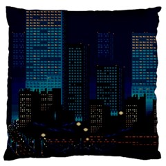 City Building Pixel Art Vaporwave Standard Flano Cushion Case (one Side) by danenraven