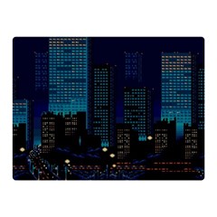 City Building Pixel Art Vaporwave Double Sided Flano Blanket (mini)  by danenraven