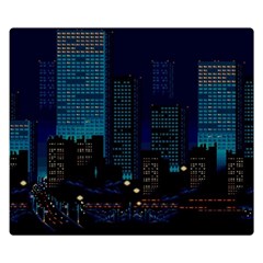 City Building Pixel Art Vaporwave Double Sided Flano Blanket (small)  by danenraven