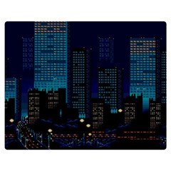 City Building Pixel Art Vaporwave Double Sided Flano Blanket (medium)  by danenraven