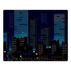 City Building Pixel Art Vaporwave Double Sided Flano Blanket (large)  by danenraven