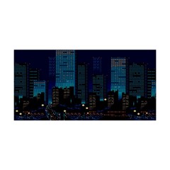 City Building Pixel Art Vaporwave Yoga Headband by danenraven