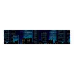 City Building Pixel Art Vaporwave Velvet Scrunchie by danenraven