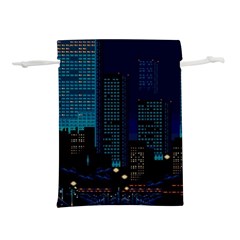 City Building Pixel Art Vaporwave Lightweight Drawstring Pouch (s) by danenraven