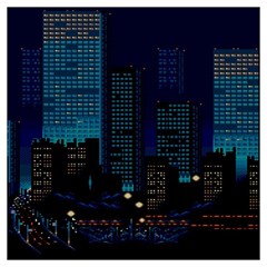 City Building Pixel Art Vaporwave Lightweight Scarf  by danenraven