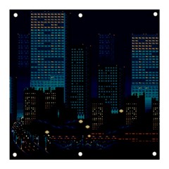 City Building Pixel Art Vaporwave Banner And Sign 3  X 3 