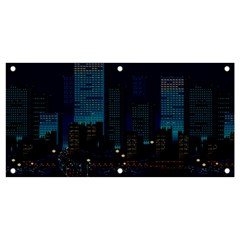 City Building Pixel Art Vaporwave Banner And Sign 4  X 2 