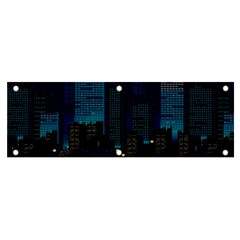 City Building Pixel Art Vaporwave Banner And Sign 6  X 2 