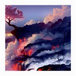 Cherry Blossom Tree On Cliff Digital Wallpaper Cherry Blossom On Cliff Mountain Nature Medium Glasses Cloth Front