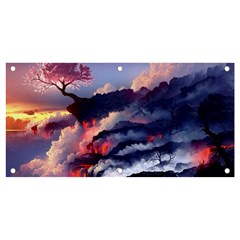 Cherry Blossom Tree On Cliff Digital Wallpaper Cherry Blossom On Cliff Mountain Nature Banner And Sign 4  X 2 