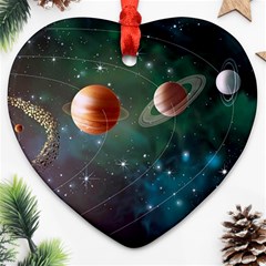 Planet Galaxy Fantasy Ornament (heart) by danenraven