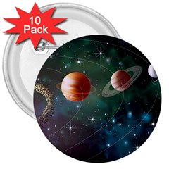 Planet Galaxy Fantasy 3  Buttons (10 pack) 