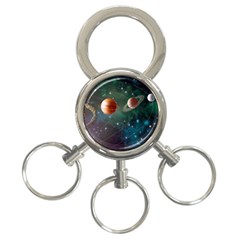 Planet Galaxy Fantasy 3-Ring Key Chain