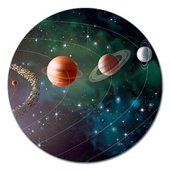 Planet Galaxy Fantasy Magnet 5  (Round)