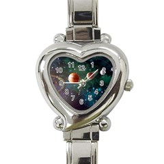 Planet Galaxy Fantasy Heart Italian Charm Watch