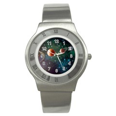 Planet Galaxy Fantasy Stainless Steel Watch by danenraven