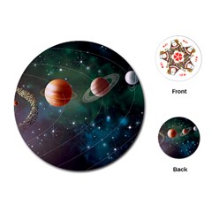 Planet Galaxy Fantasy Playing Cards Single Design (round) by danenraven