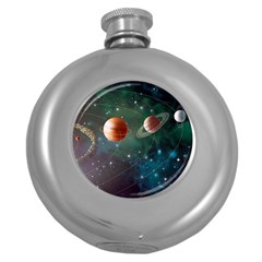 Planet Galaxy Fantasy Round Hip Flask (5 oz)