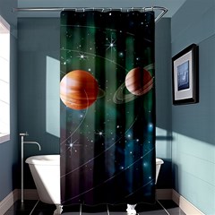 Planet Galaxy Fantasy Shower Curtain 36  x 72  (Stall) 