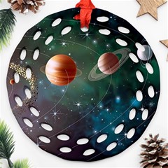 Planet Galaxy Fantasy Ornament (Round Filigree)