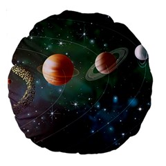 Planet Galaxy Fantasy Large 18  Premium Round Cushions by danenraven