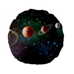 Planet Galaxy Fantasy Standard 15  Premium Flano Round Cushions