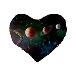 Planet Galaxy Fantasy Standard 16  Premium Flano Heart Shape Cushions Back