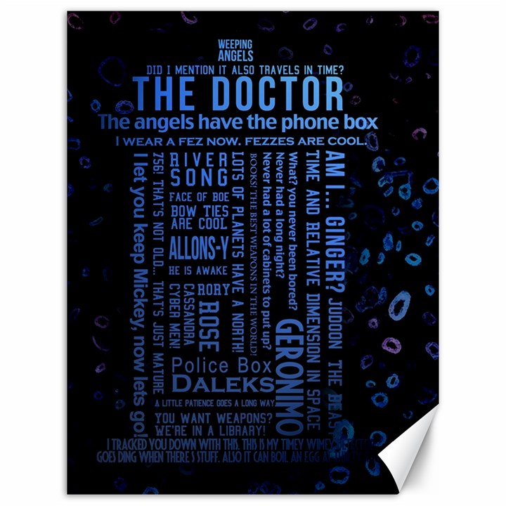 The Doctor Tardis Canvas 12  x 16 