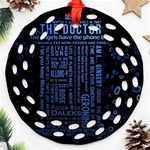 The Doctor Tardis Round Filigree Ornament (Two Sides) Front