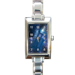 Doctor Who Tardis Rectangle Italian Charm Watch by danenraven