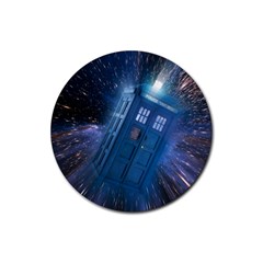 Doctor Who Tardis Rubber Round Coaster (4 Pack) by danenraven