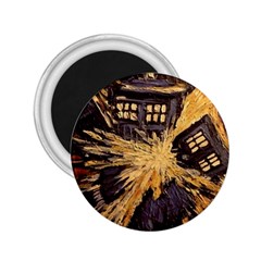 Brown And Black Abstract Painting Doctor Who Tardis Vincent Van Gogh 2 25  Magnets by danenraven