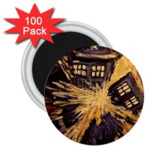 Brown And Black Abstract Painting Doctor Who Tardis Vincent Van Gogh 2 25  Magnets (100 Pack)  by danenraven