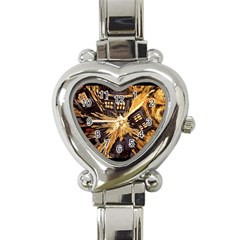 Brown And Black Abstract Painting Doctor Who Tardis Vincent Van Gogh Heart Italian Charm Watch