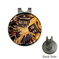 Brown And Black Abstract Painting Doctor Who Tardis Vincent Van Gogh Hat Clips With Golf Markers by danenraven