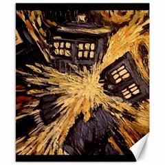 Brown And Black Abstract Painting Doctor Who Tardis Vincent Van Gogh Canvas 8  X 10  by danenraven