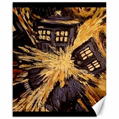 Brown And Black Abstract Painting Doctor Who Tardis Vincent Van Gogh Canvas 16  X 20  by danenraven