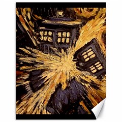 Brown And Black Abstract Painting Doctor Who Tardis Vincent Van Gogh Canvas 18  X 24  by danenraven