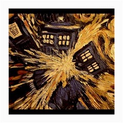 Brown And Black Abstract Painting Doctor Who Tardis Vincent Van Gogh Medium Glasses Cloth by danenraven