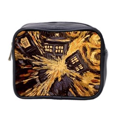 Brown And Black Abstract Painting Doctor Who Tardis Vincent Van Gogh Mini Toiletries Bag (two Sides) by danenraven