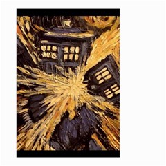 Brown And Black Abstract Painting Doctor Who Tardis Vincent Van Gogh Small Garden Flag (two Sides) by danenraven