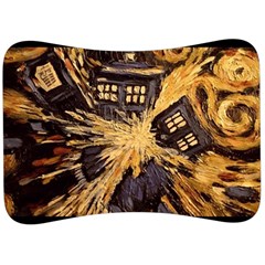 Brown And Black Abstract Painting Doctor Who Tardis Vincent Van Gogh Velour Seat Head Rest Cushion by danenraven