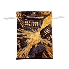 Brown And Black Abstract Painting Doctor Who Tardis Vincent Van Gogh Lightweight Drawstring Pouch (l) by danenraven